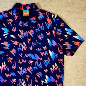 Mokuyobi Button Down Shirt‎ Colorful Screen Printed Shirt UNISEX SIZE LARGE